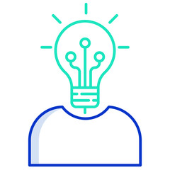 human robot outline color icon design