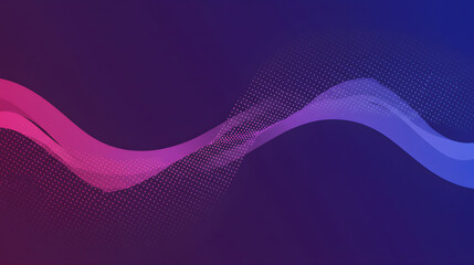 Abstract futuristic background featuring a dynamic wave of pink and blue energy with a halftone dot texture effect