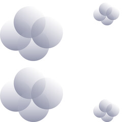 Abstract white flower pattern isolated on transparent background