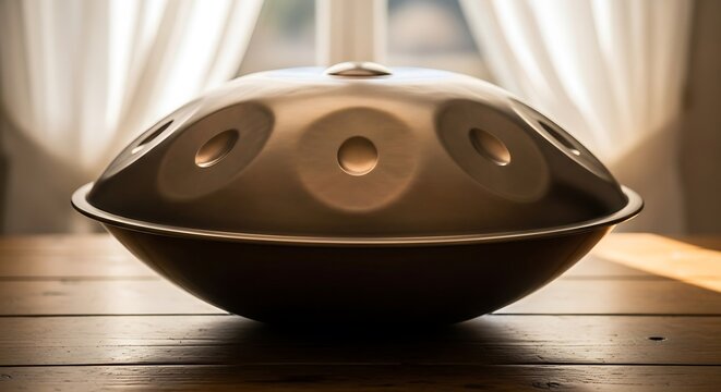 A handpan on a table