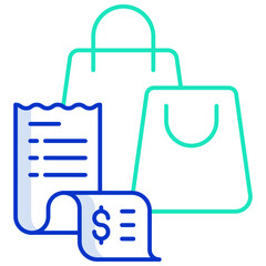 purchase invoice outline color icon design