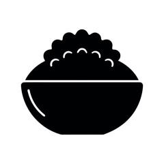 Fried Rice Black Silhouette Vector Design