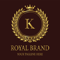 Royal Luxury Letter K Logo Design