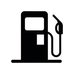 Gas Station Pump Black Silhouette Vector Icon