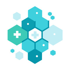 Medical health care icon. vector illustration of a colorful cubes.