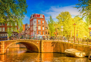 Naklejka premium canal ring in Amsterdam, Netherland