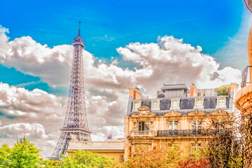 eiffel tour and Paris street