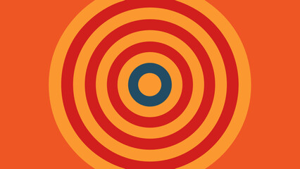 Concentric circles in orange, red, and blue target