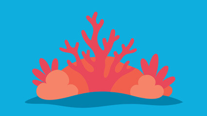 Coral Reef Scene with Blue Water Background Keywords: coral, reef, underwater, ocean, sea