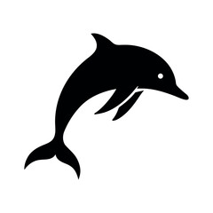 Dolphin Jump Black Silhouette Vector Design