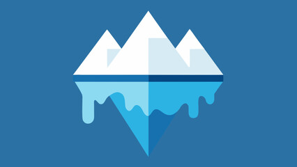 Minimalist Iceberg Illustration with Reflection abstract