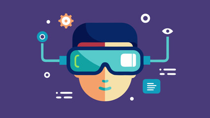 Person Wearing Virtual Reality Headset goggles technology