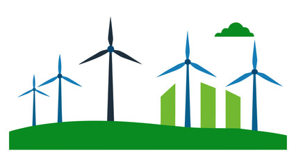 Wind Turbines and Green Buildings Icon renewable energy