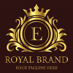 Elegant Letter E Royal Emblem