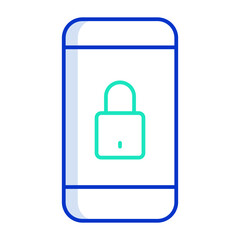 smartphone lock outline color icon design