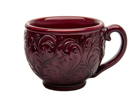 PNG file A single beautiful red cup with a unique design on transparent background PNG - Powered by Adobe