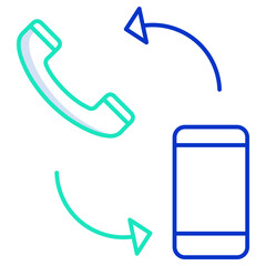 mobile transfer contacts outline color icon design