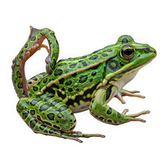 Fototapeta premium Green frog isolated on transparent background isolated on transparent background