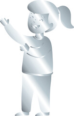 Silver Girl Waving