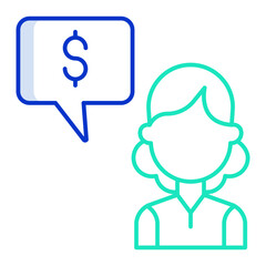 female chat outline color icon design