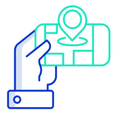 Obraz premium mobile Location outline color icon design