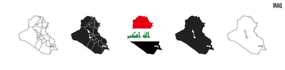 Iraq map set. Map of Iraq with flag.  Vector EPS 10
