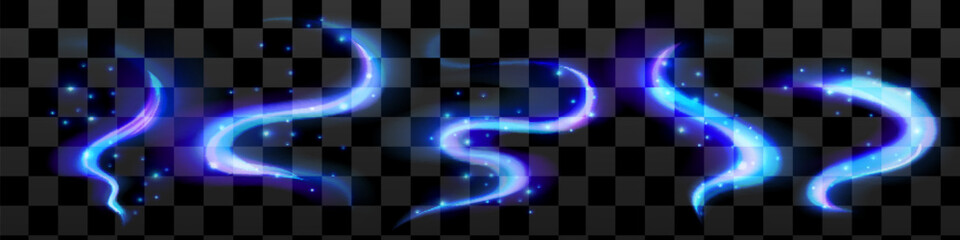 Twirl blue ice magic wind for game cartoon winter. Swirl effect blue ice with glimmer light sparkle.