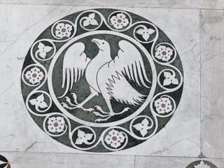 Marble Facade White Eagle Lucca Cathedral Duomo di San Martino Lucca Italy