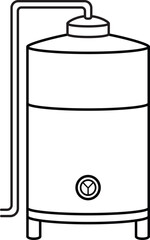 Wine Tank Stainless Steel black and white icon.