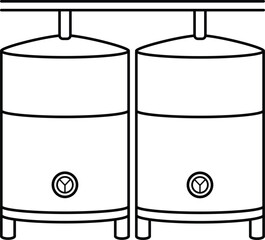 Stainless Steel Wine Tanks black and white icon.