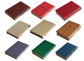 Assorted Vintage Books on White Background