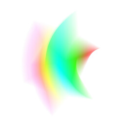Abstract Soft Gradient Aura Shape with Vibrant Holographic Colors: Pink, Teal, Green, and Yellow Blur on a Transparent Background for Modern Design and Cosmetic Overlay
