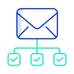 email management outline color icon design