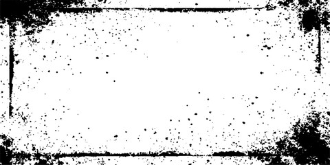 Grunge texture border frame, black and white abstract background. Grunge frame abstract texture. Grunge frame - Creative background with space for your design.