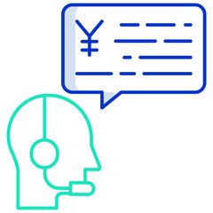 business chat yen outline color icon design outline color icon design