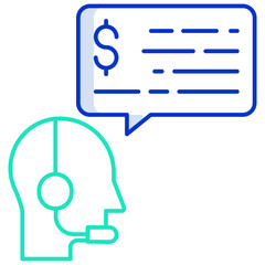 trade business outline color icon design