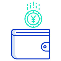 wallet coin outline color icon design