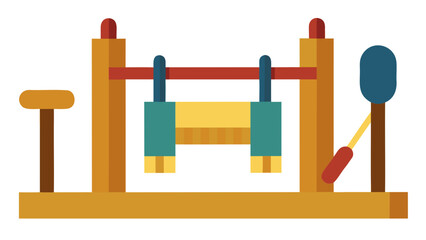 Traditional Gong and Mallet Illustration musical instrument