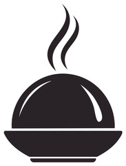 Steaming Food Dome Icon for Culinary Concepts