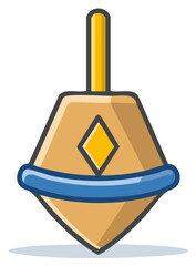 Cartoon Dreidel Illustration for Hanukkah Celebrations and Holiday Designs