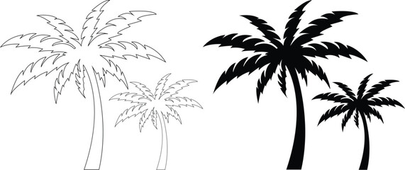 palm tree outline icon © Kamrul