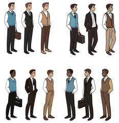 business man icon set design 