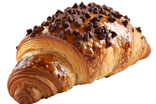 Delicious chocolate croissant ready to be enjoyed with morning coffee or as a sweet snack any time of day