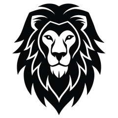 Obraz premium Fierce lion head emblem graphic silhouette