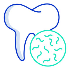 bacteria outline color icon design