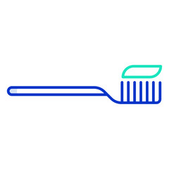 tooth brush outline color icon design outline color icon design