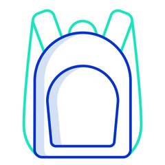 student bag outline color icon design