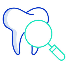 dental checkup outline color icon design