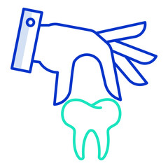 extract teeth outline color icon design