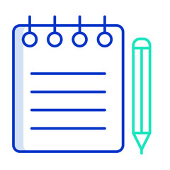 note files outline color icon design